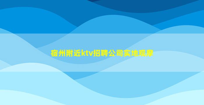 宿州附近ktv招聘公司实地观摩